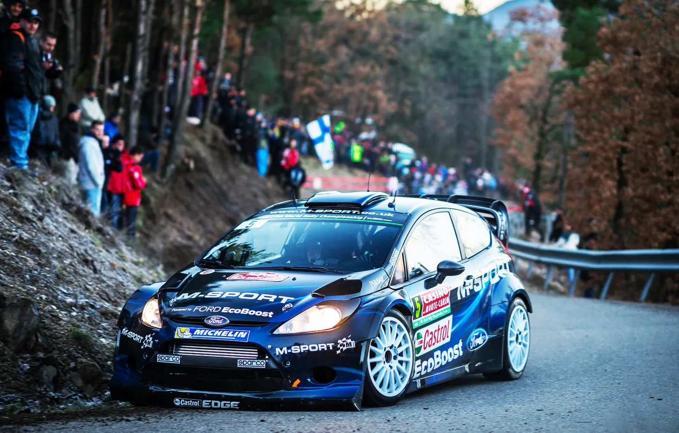 Photo wallpaper road, machine, auto, forest, race, sport, people, Ford