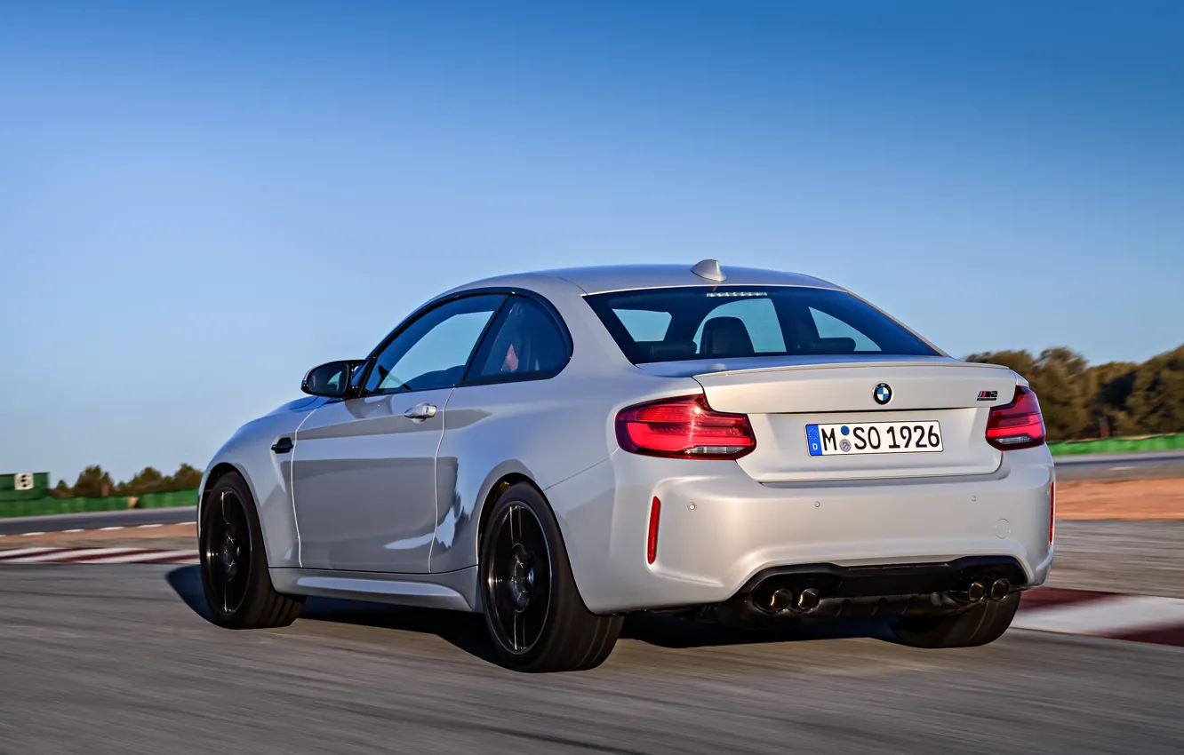 Photo wallpaper movement, coupe, track, BMW, rear view, 2018, F87, M2