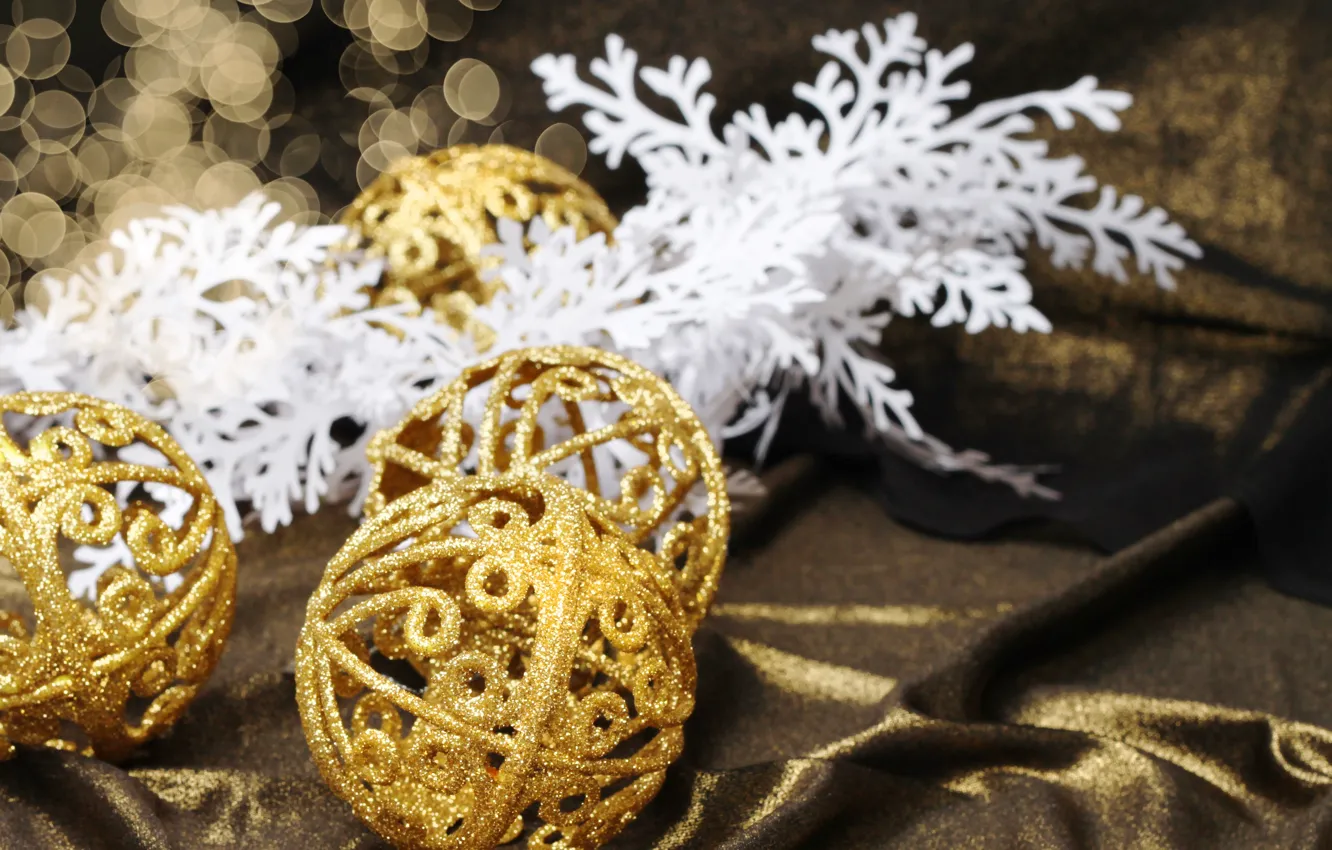 Photo wallpaper decoration, balls, new year, Christmas, Christmas, balls, decoration, Merry