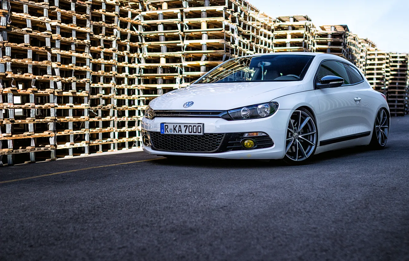 Photo wallpaper Volkswagen, White, Scirocco