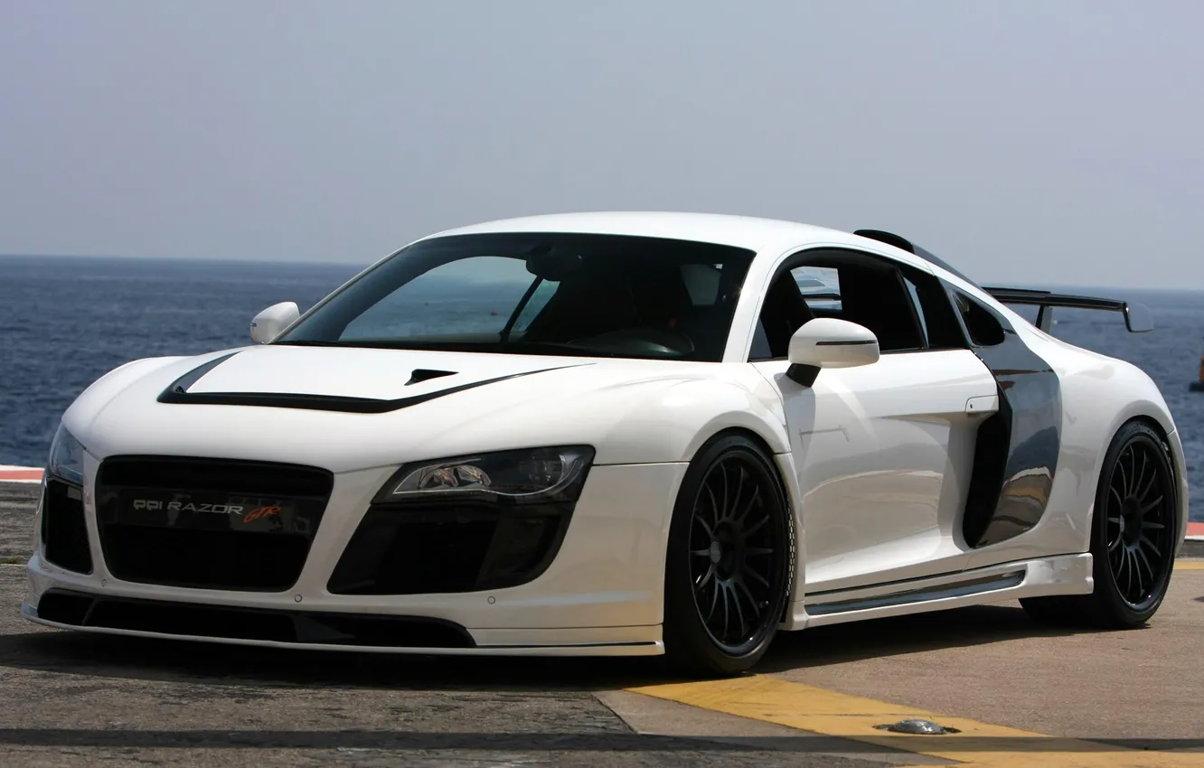Photo wallpaper Audi, Audi, GTR, white, the front part, Razor, PPI
