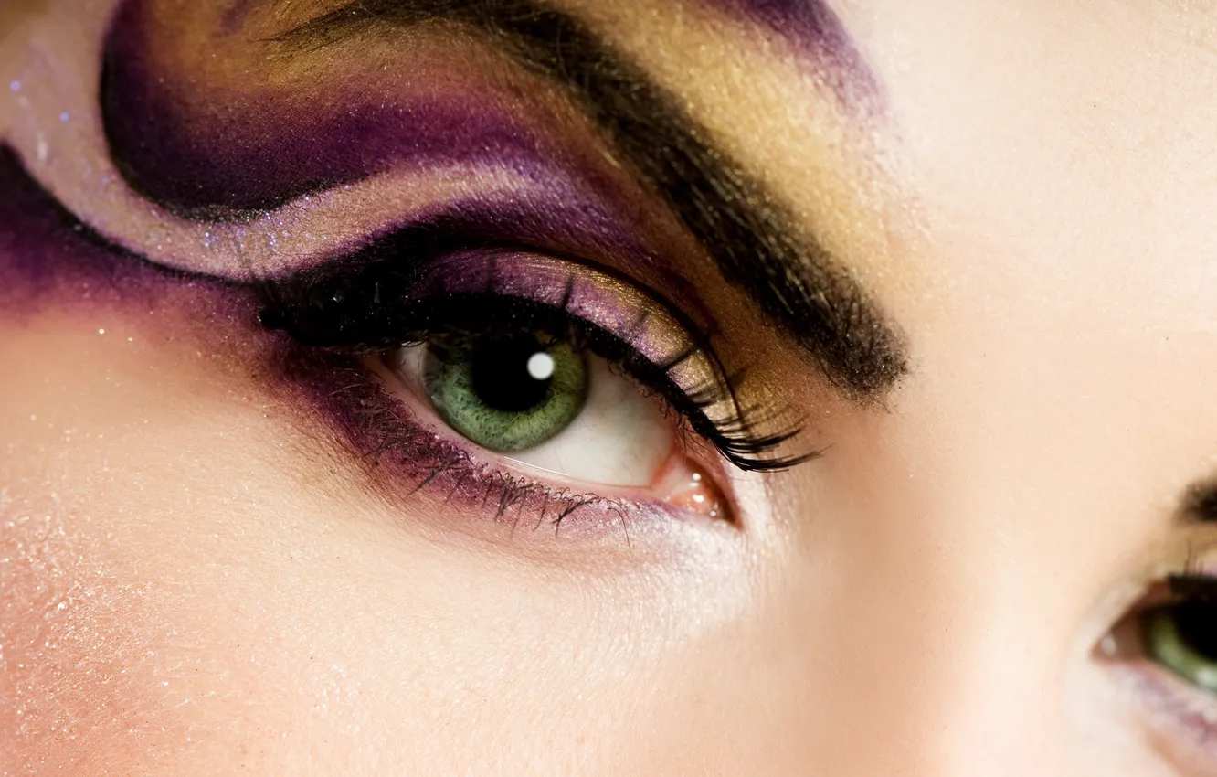 Photo wallpaper eyes, look, girl, eyelashes, makeup