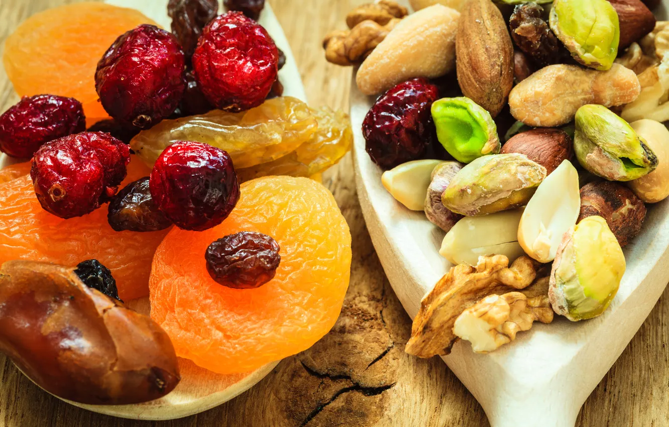 Photo wallpaper photo, Berries, Fruit, Food, Nuts