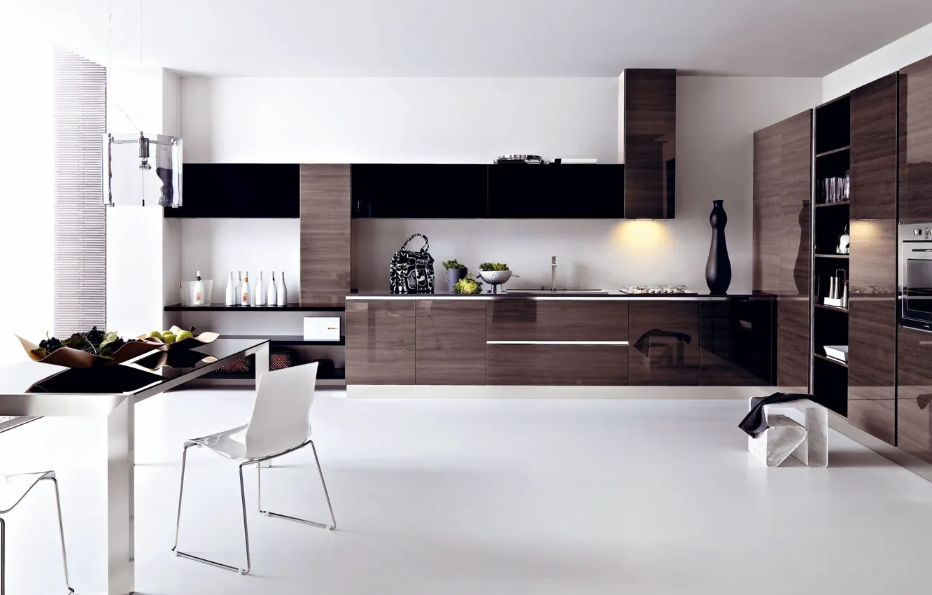Photo wallpaper style, interior, kitchen, dining room, Italian design