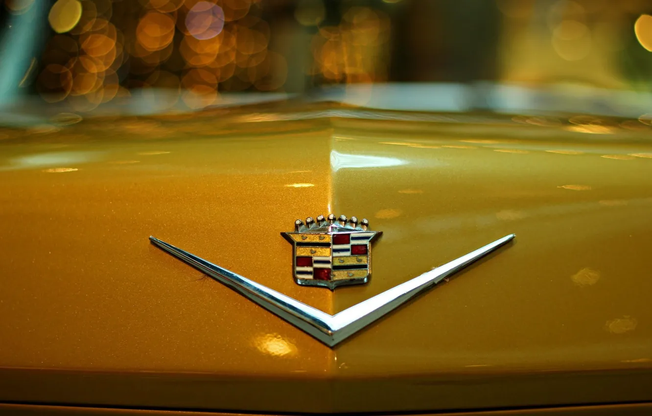 Photo wallpaper Cadillac, the hood, emblem, Cadillac