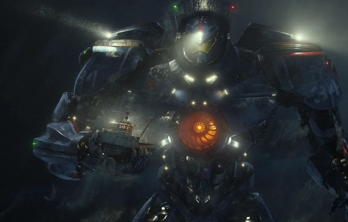 Photo wallpaper ship, robot, hobo, Pacific Rim, Pacific rim