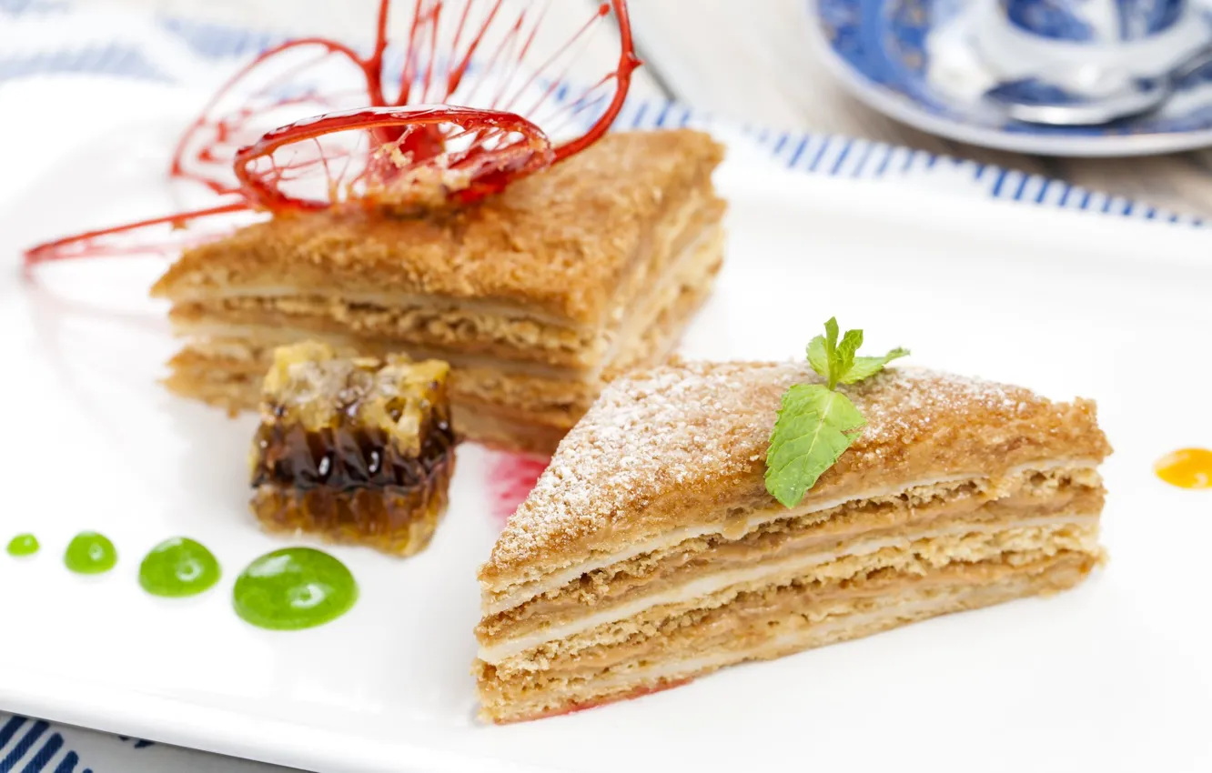 Photo wallpaper cake, sauce, honey