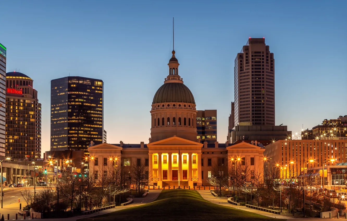 Photo wallpaper lights, the evening, USA, Saint Louis