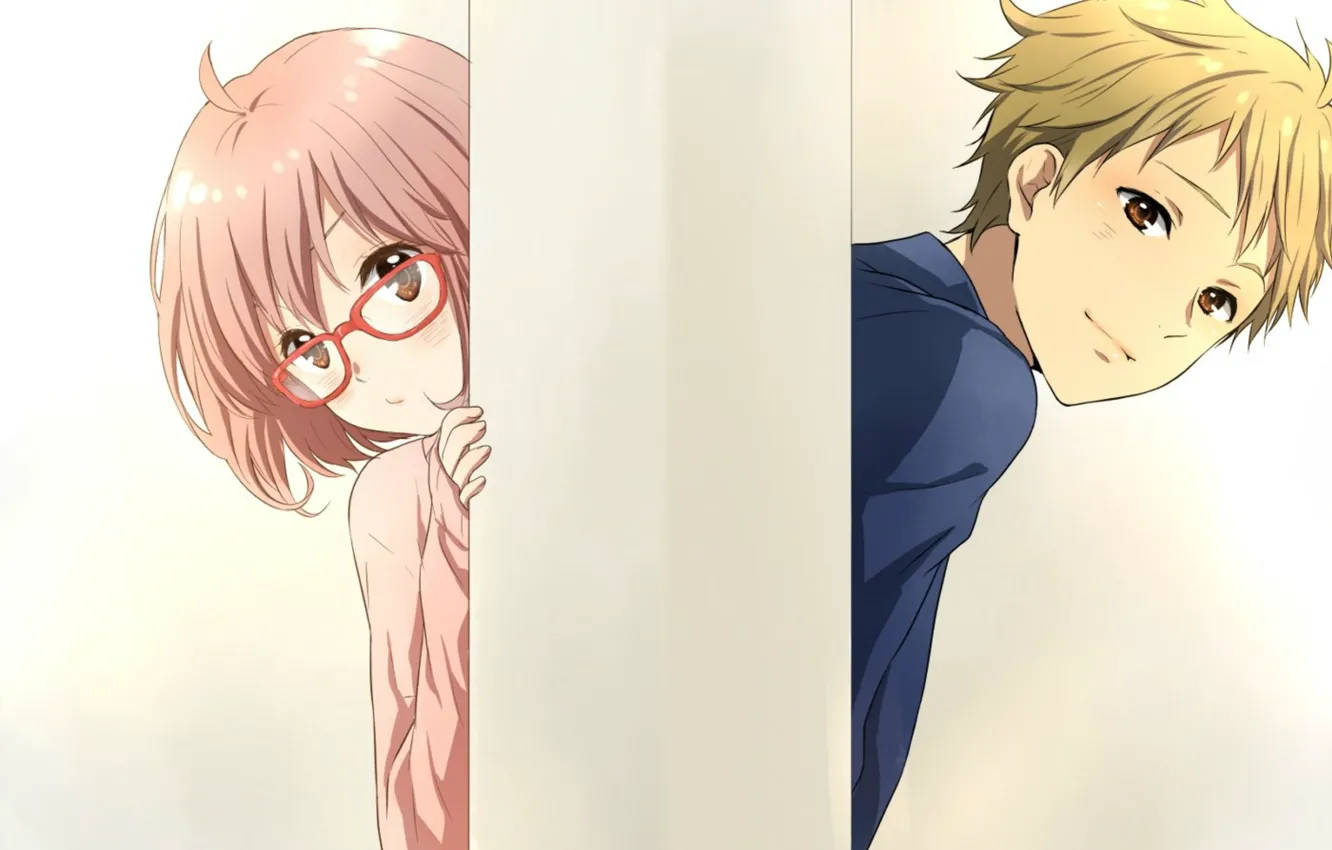 Photo wallpaper girl, anime, pair, guy, beyond