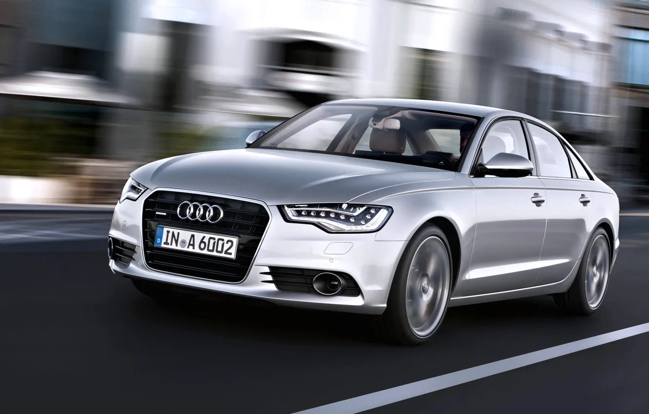 Photo wallpaper Audi, Auto, Audi, Machine, Grey, Silver, The hood, Sedan