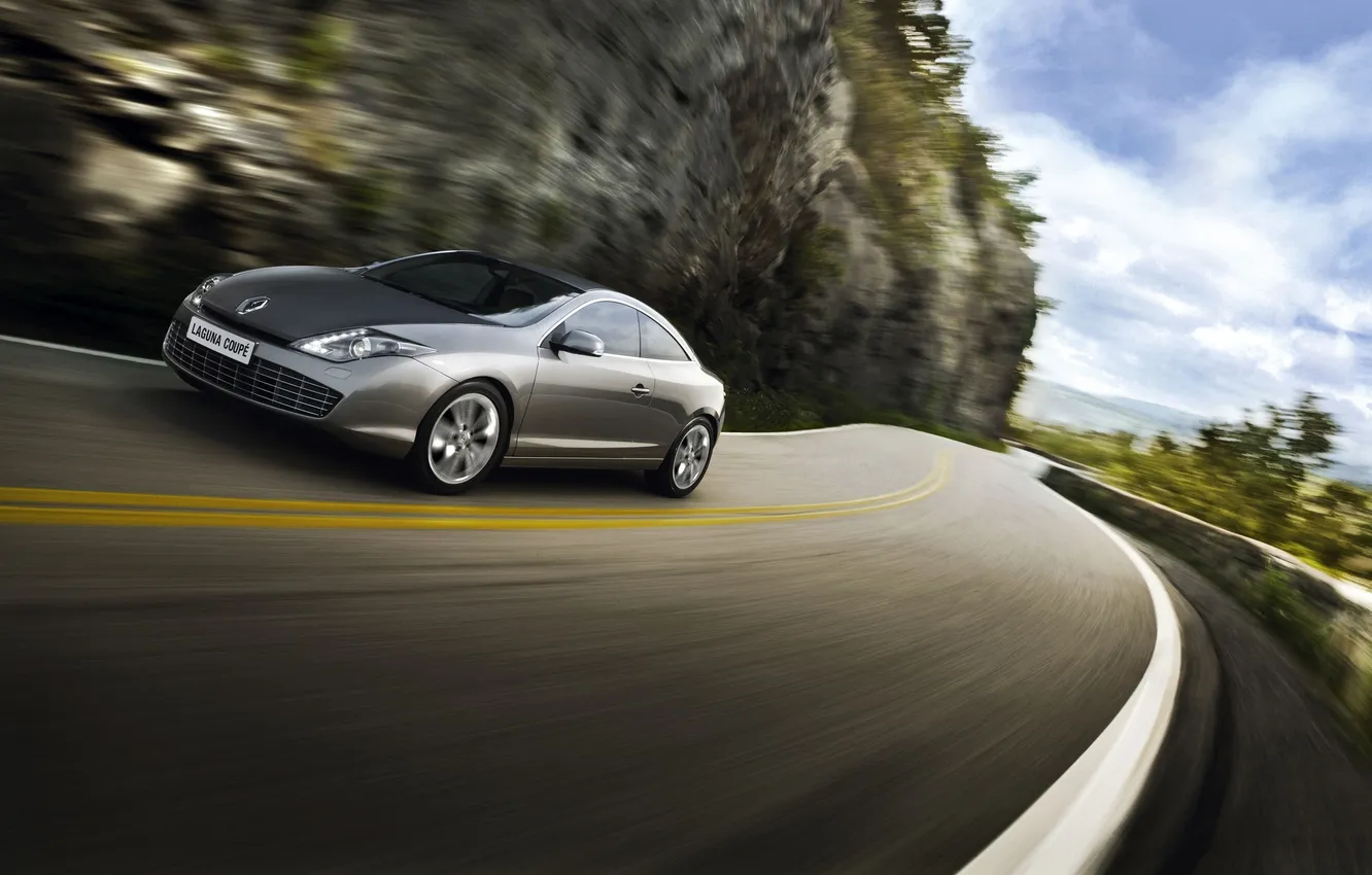Photo wallpaper road, speed, Renault, laguna