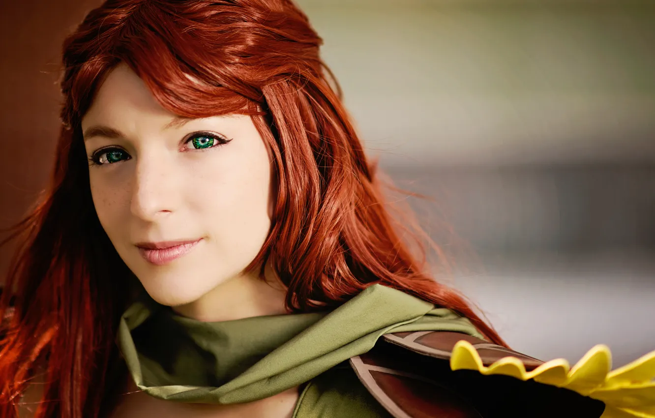 Photo wallpaper look, hero, cosplay, dota 2, girl. face, windrunner
