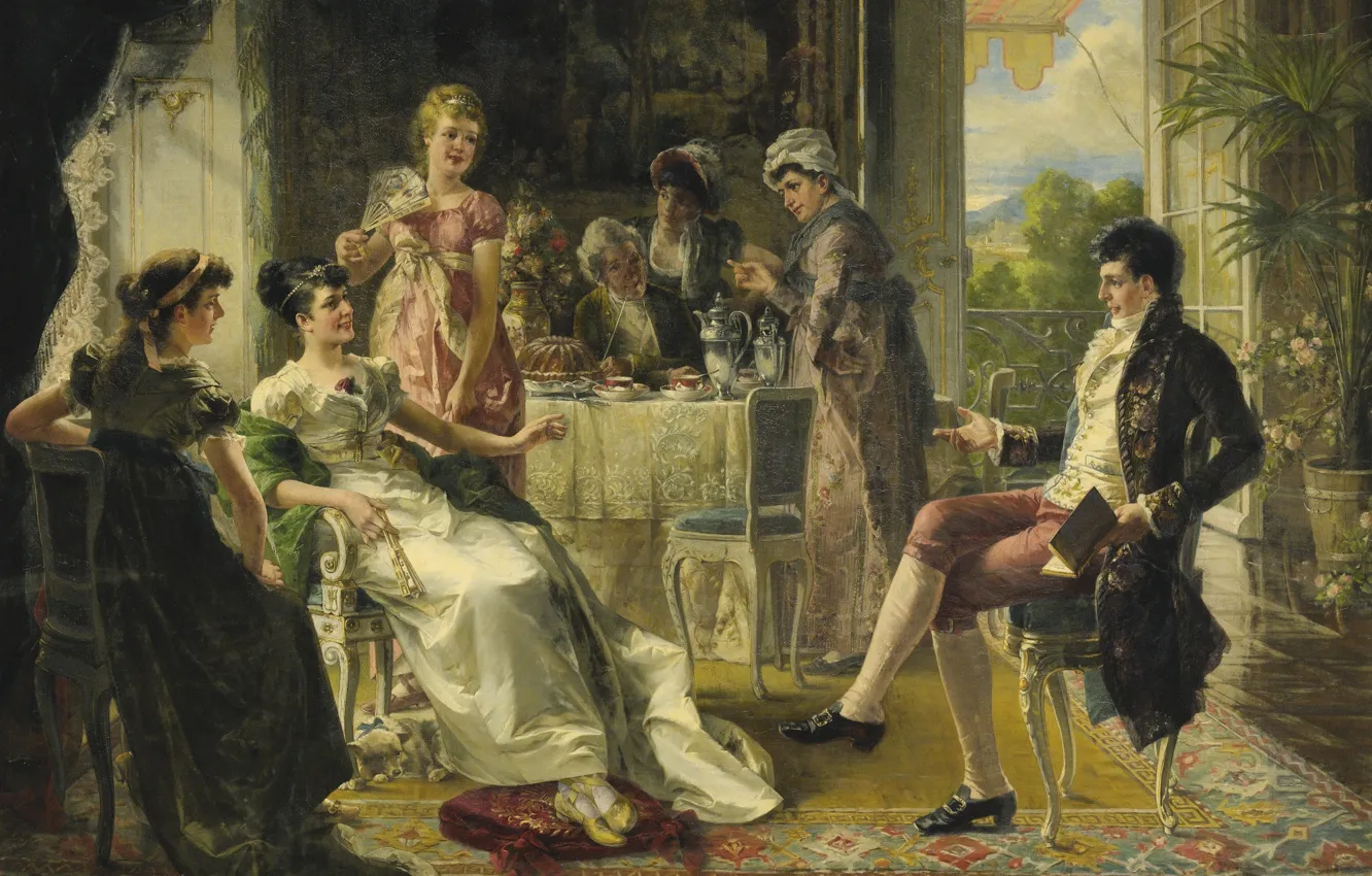 Photo wallpaper painting, genre, Carl Herpfer