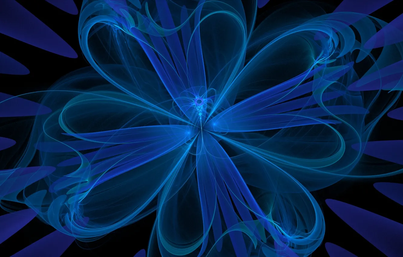 Photo wallpaper flower, line, blue, ball