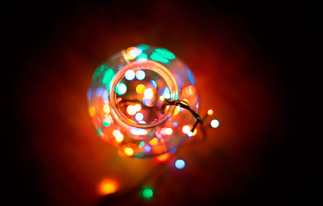 Photo wallpaper new year, lights, garland