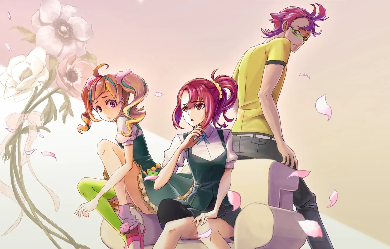 Photo wallpaper girl, anime, art, guy, students, related, Kiznaiver