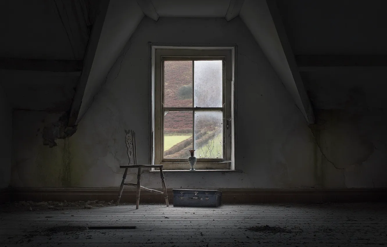 Photo wallpaper room, window, chair