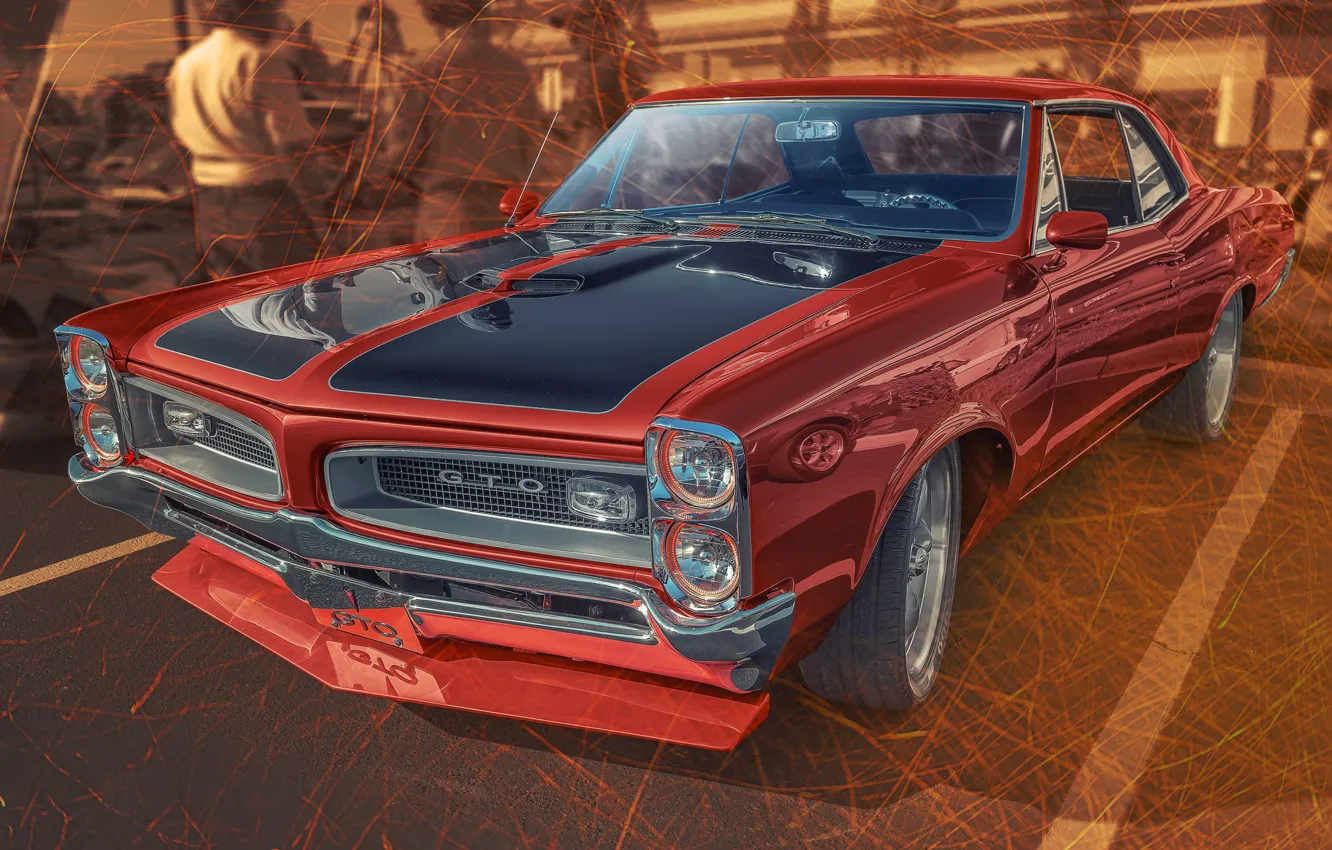 Photo wallpaper design, car, Pontiac GTO