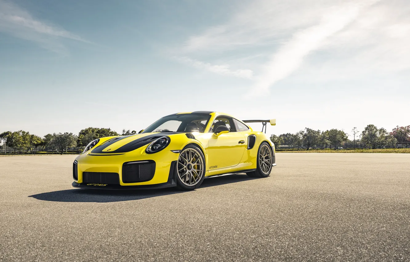 Photo wallpaper Porsche, Yellow, 991, VAG, Sight, GT2RS