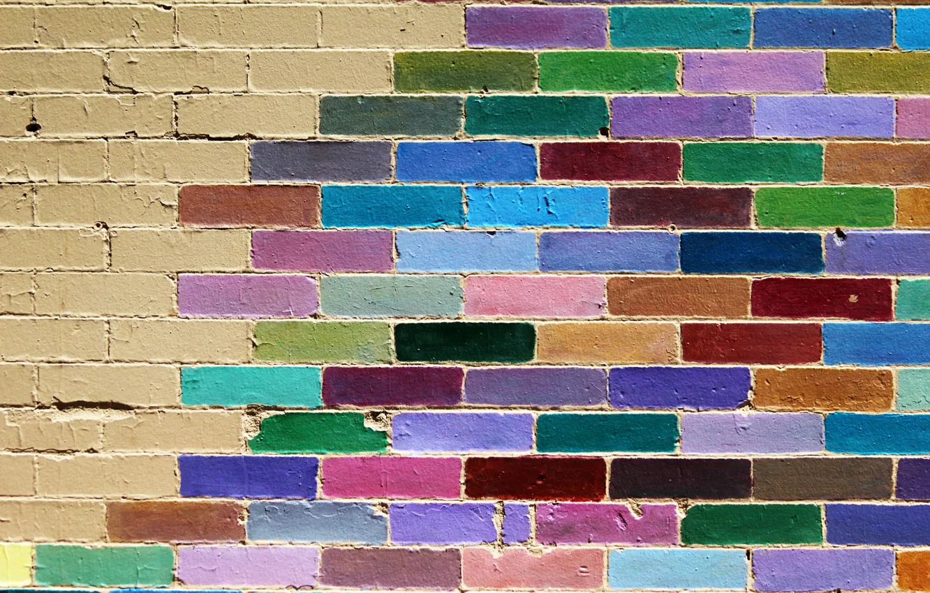 Photo wallpaper wall, color, brick