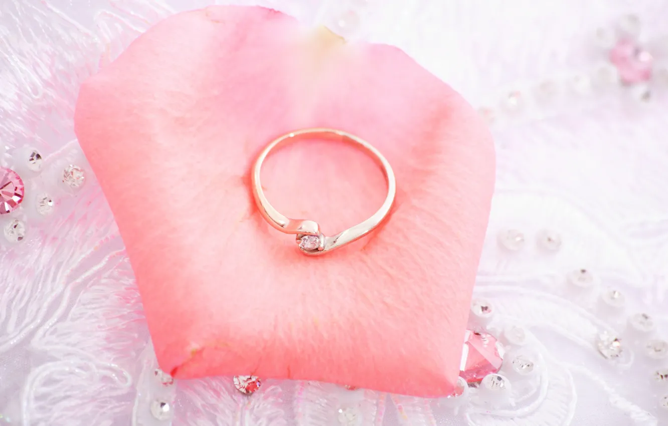 Photo wallpaper ring, decoration, wedding, diamond