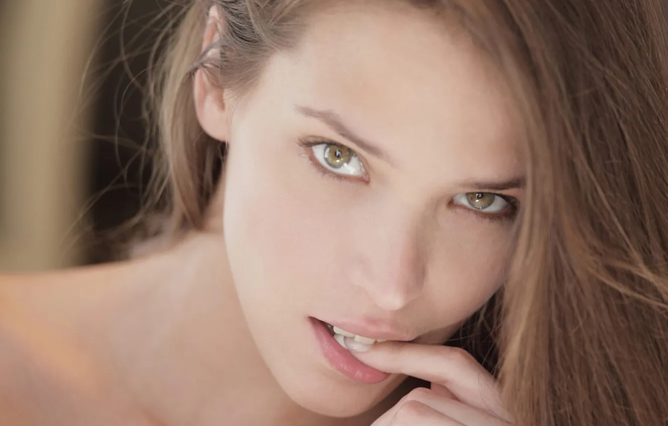 Photo wallpaper eyes, look, face, hair, Silvie