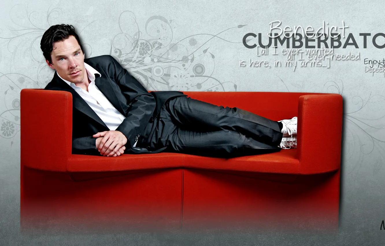 Photo wallpaper sofa, lies, actor, Benedict Cumberbatch, Benedict Cumberbatch, by elnarseltaair
