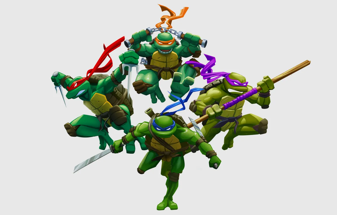 Photo wallpaper Teenage mutant ninja turtles, Raphael, Leonardo, Donatello, Teenage Mutant Ninja Turtles, Michelangelo, mutant ninja turtles