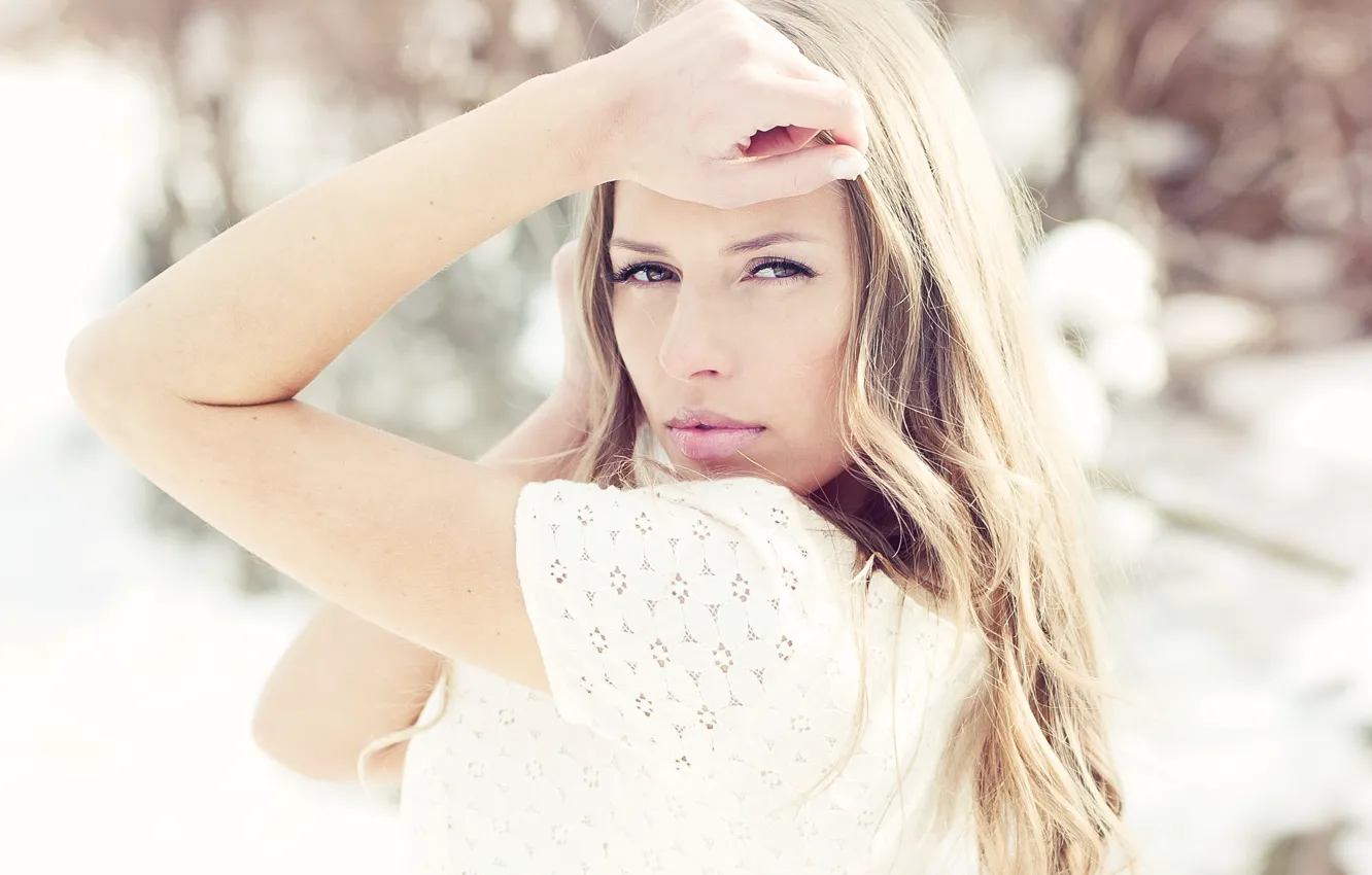 Photo wallpaper look, girl, blonde, bright