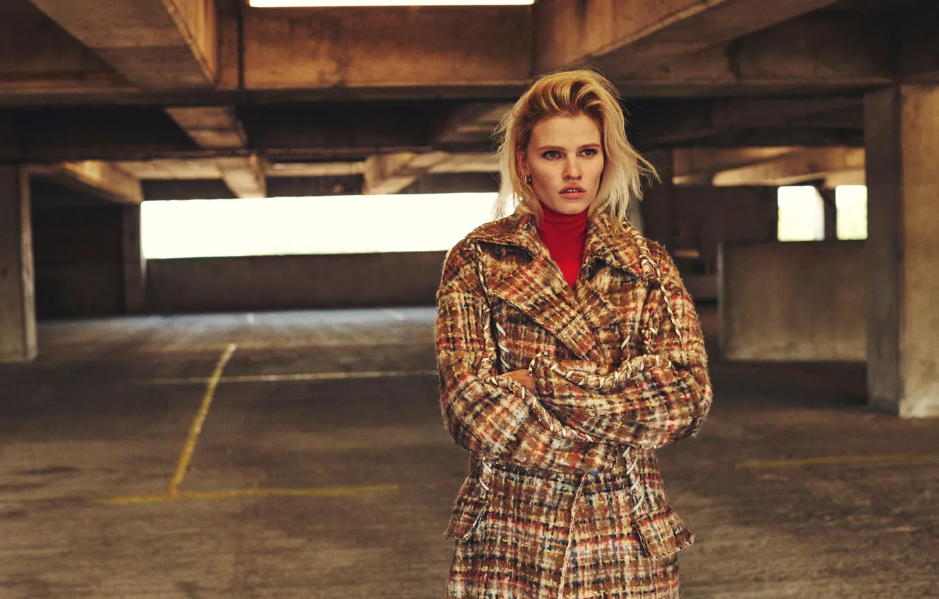 Photo wallpaper model, hairstyle, blonde, coat, photoshoot, Lara Stone, Lara Stone, Emma Tempest