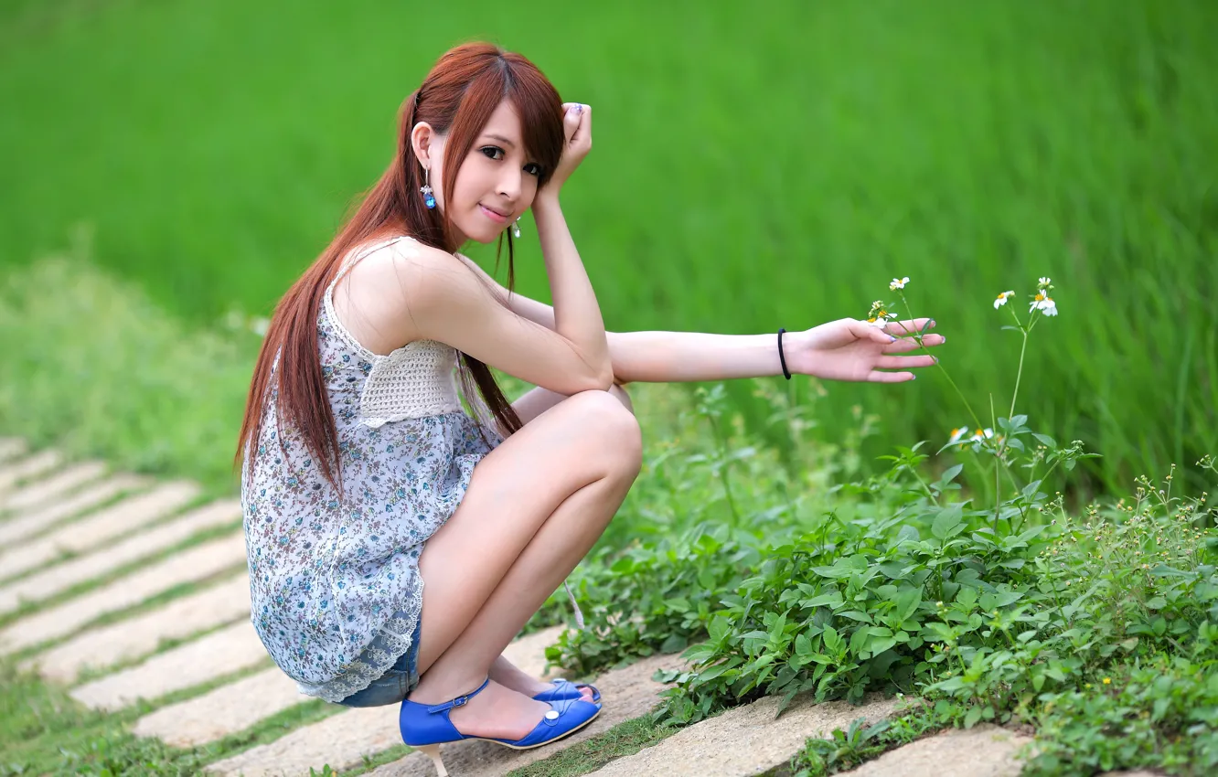 Photo wallpaper look, pose, Asian