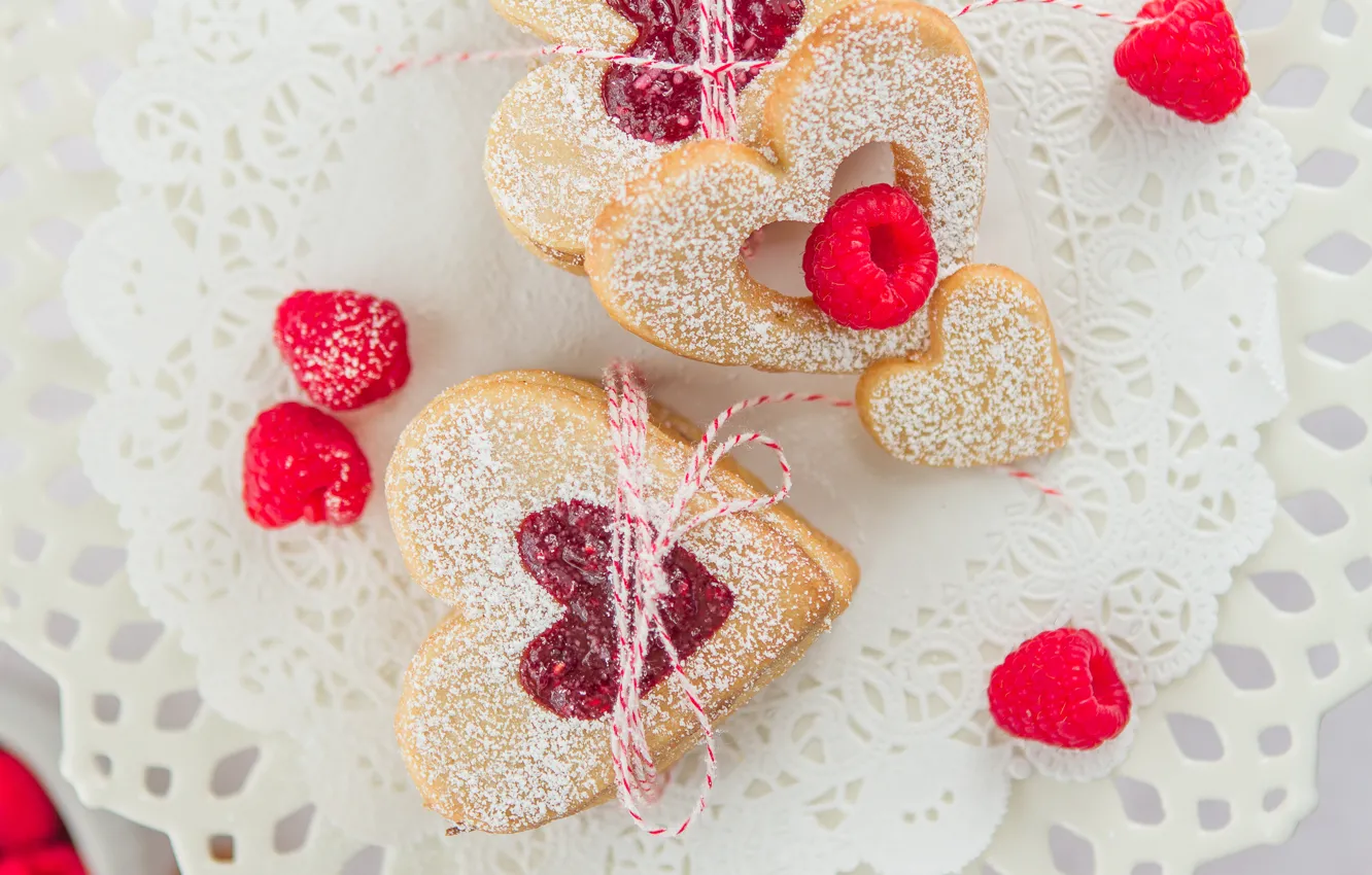 Photo wallpaper food, cookies, love, cake, heart, pastry, biscuits, holidays