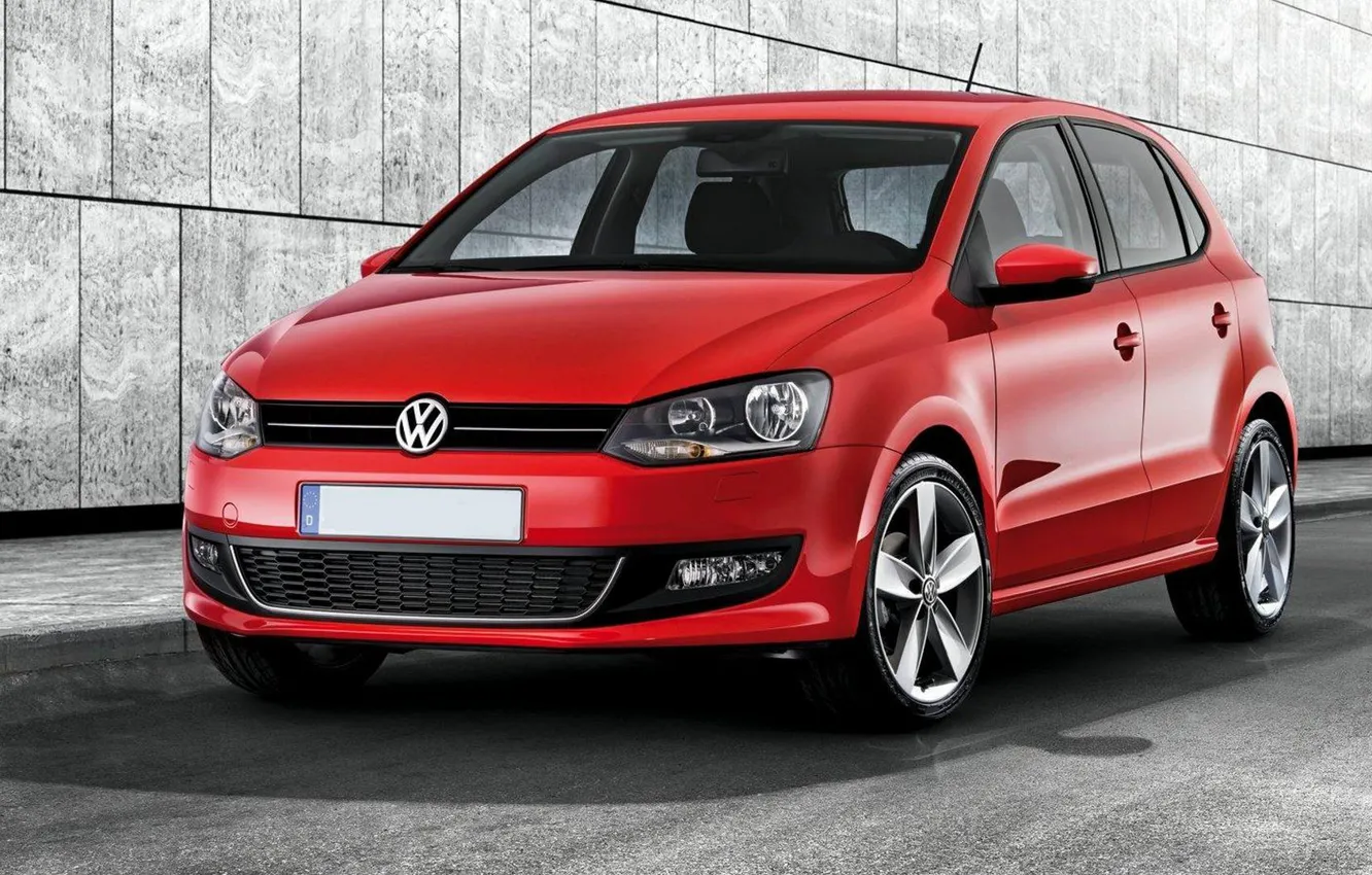 Photo wallpaper Red, Volkswagen, Machine, Red, Car, Car, Wallpapers, Beautiful