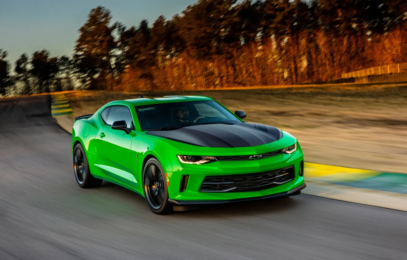 Photo wallpaper car, green, Chevrolet, Camaro