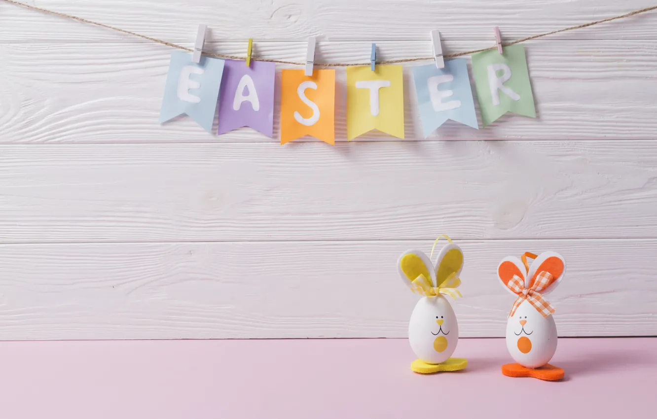 Photo wallpaper holiday, eggs, rabbit, Easter