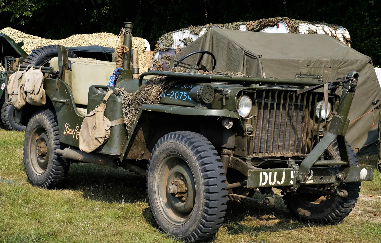Photo wallpaper car, Jeep, high, patency, Willys MB