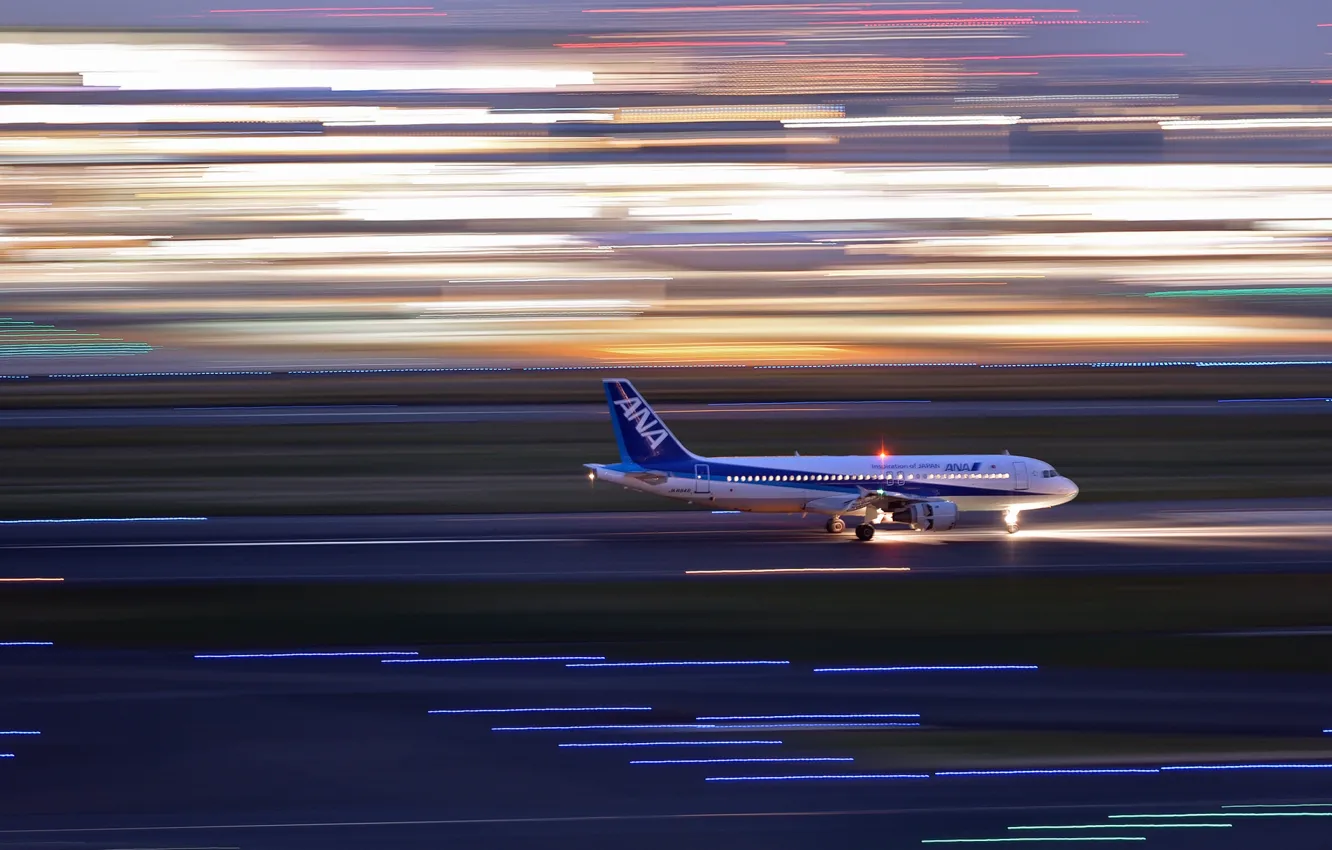 Photo wallpaper speed, airport, the plane, Airbus