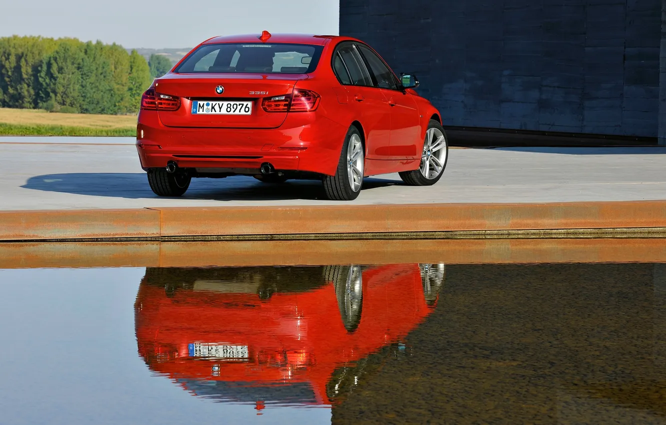 Photo wallpaper auto, water, reflection, BMW, pool, BMW, sedan, Sedan
