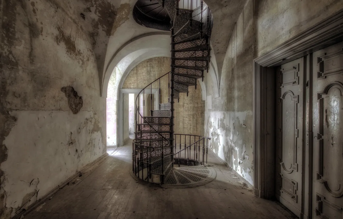 Photo wallpaper background, the door, ladder