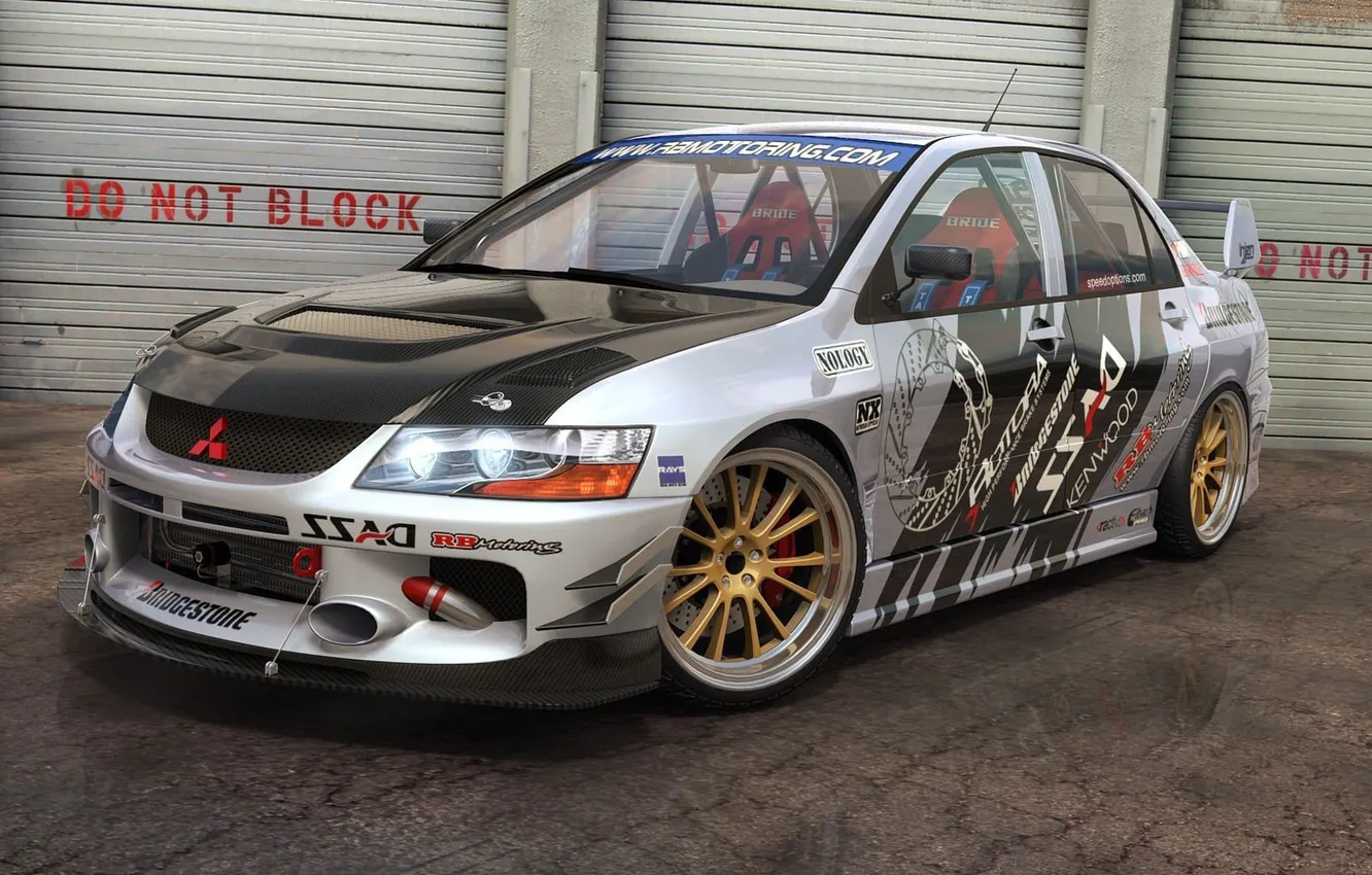 Photo wallpaper Mitsubishi, machine, Lancer-Evo