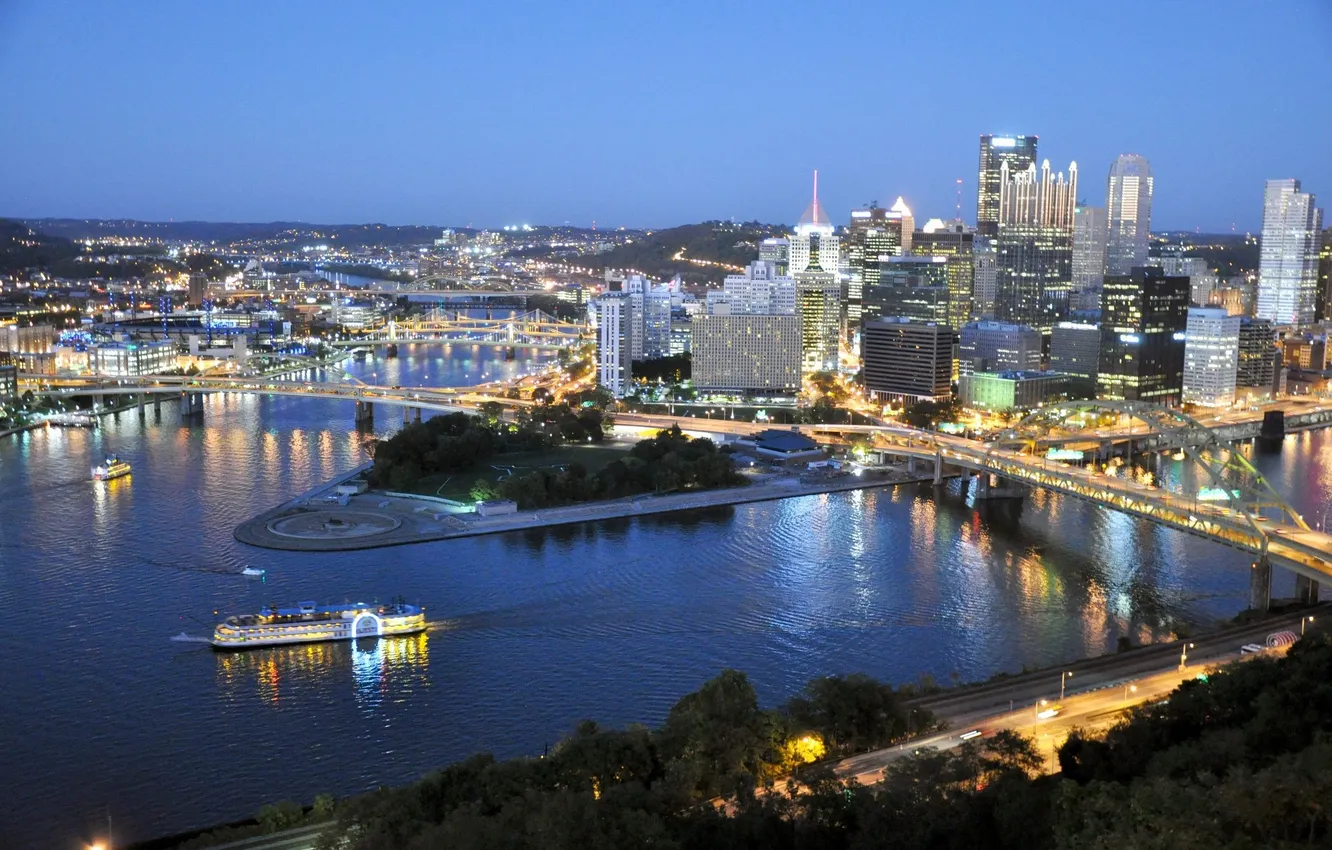 Photo wallpaper city, the city, USA, Pennsylvania, Pittsburgh