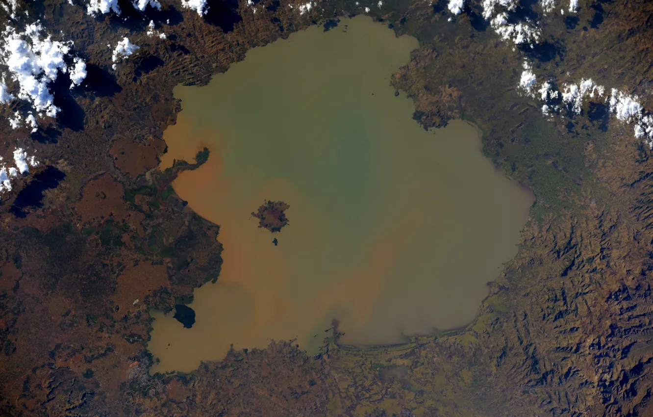 Photo wallpaper Earth from space, Ethiopia, Lake Tana