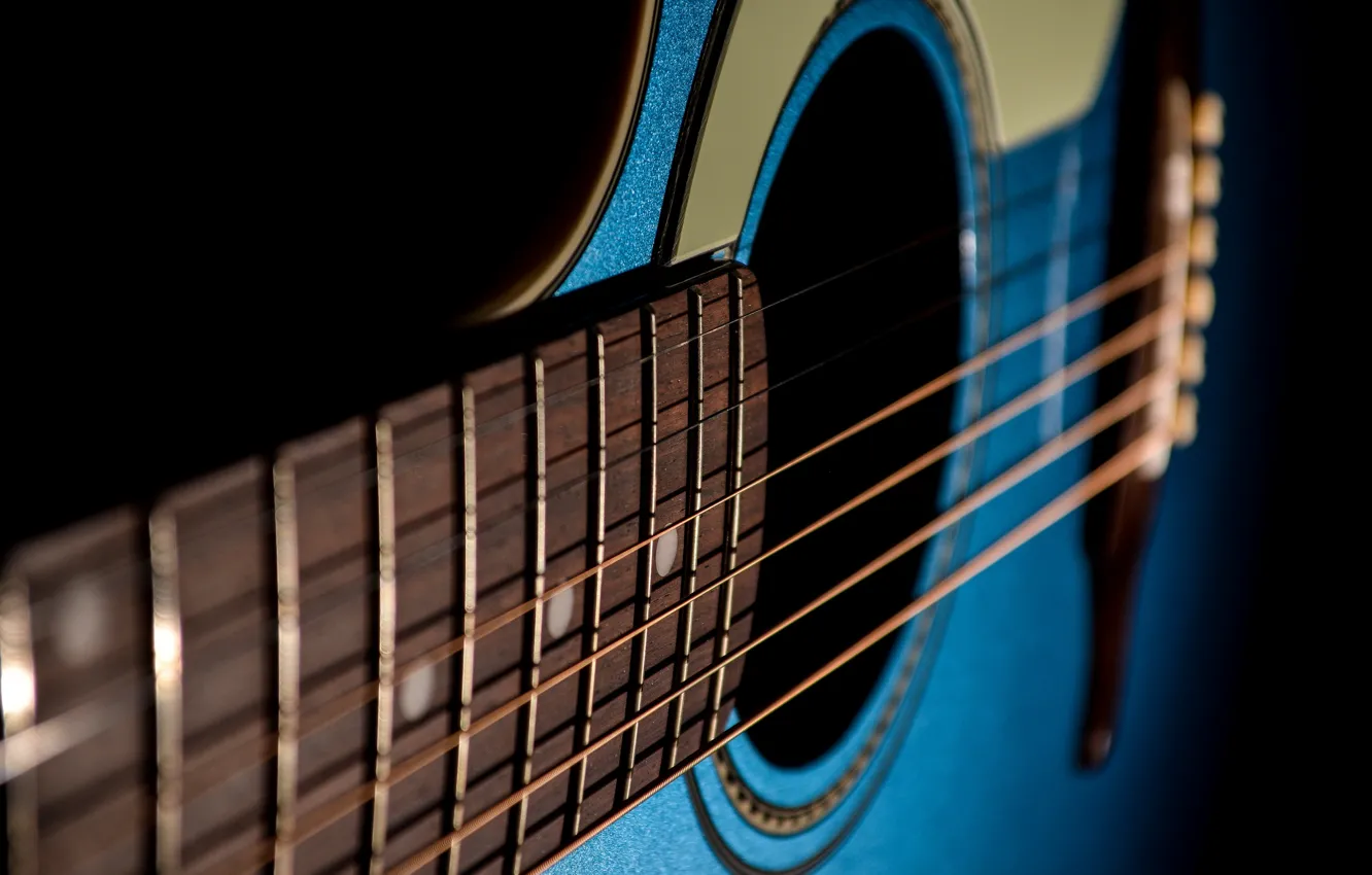 Photo wallpaper macro, music, guitar