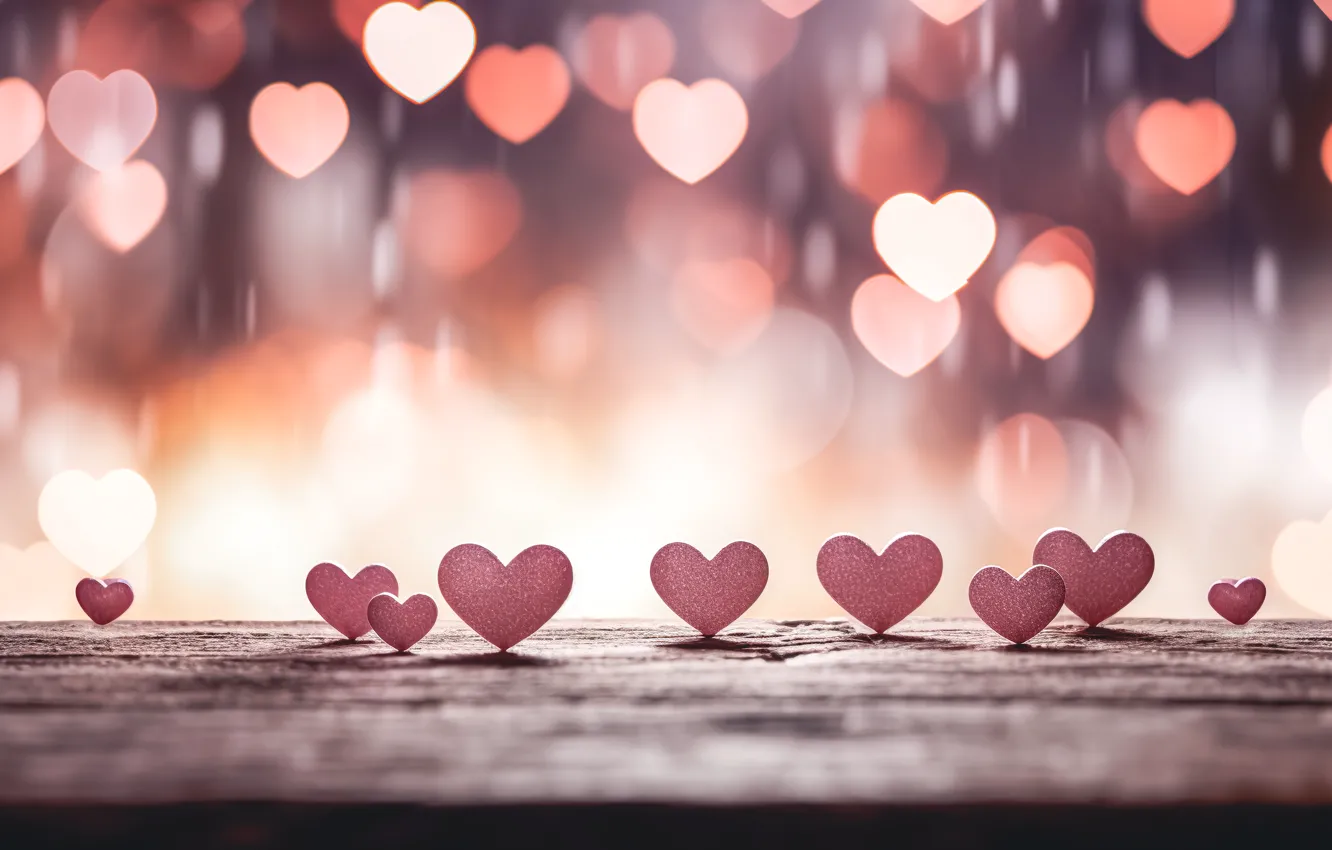 Photo wallpaper love, holiday, heart, feelings, heart, hearts, pink, heart