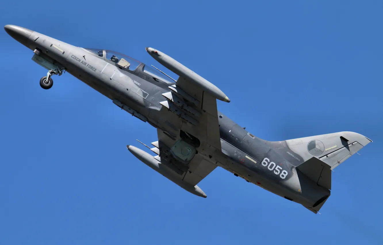 Photo wallpaper the plane, combat training, Alca, Aero L-159