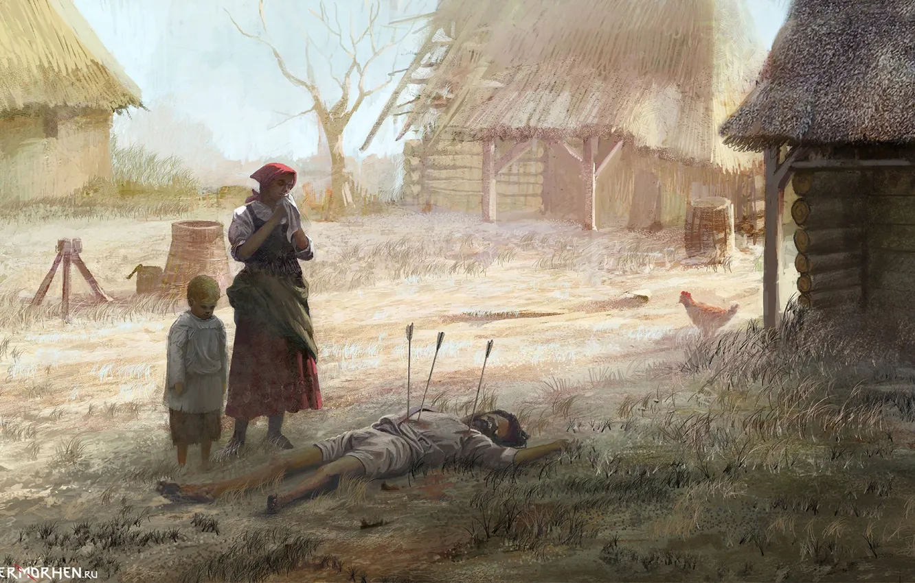 Photo wallpaper fear, war, village, pain, the trouble, the bitterness