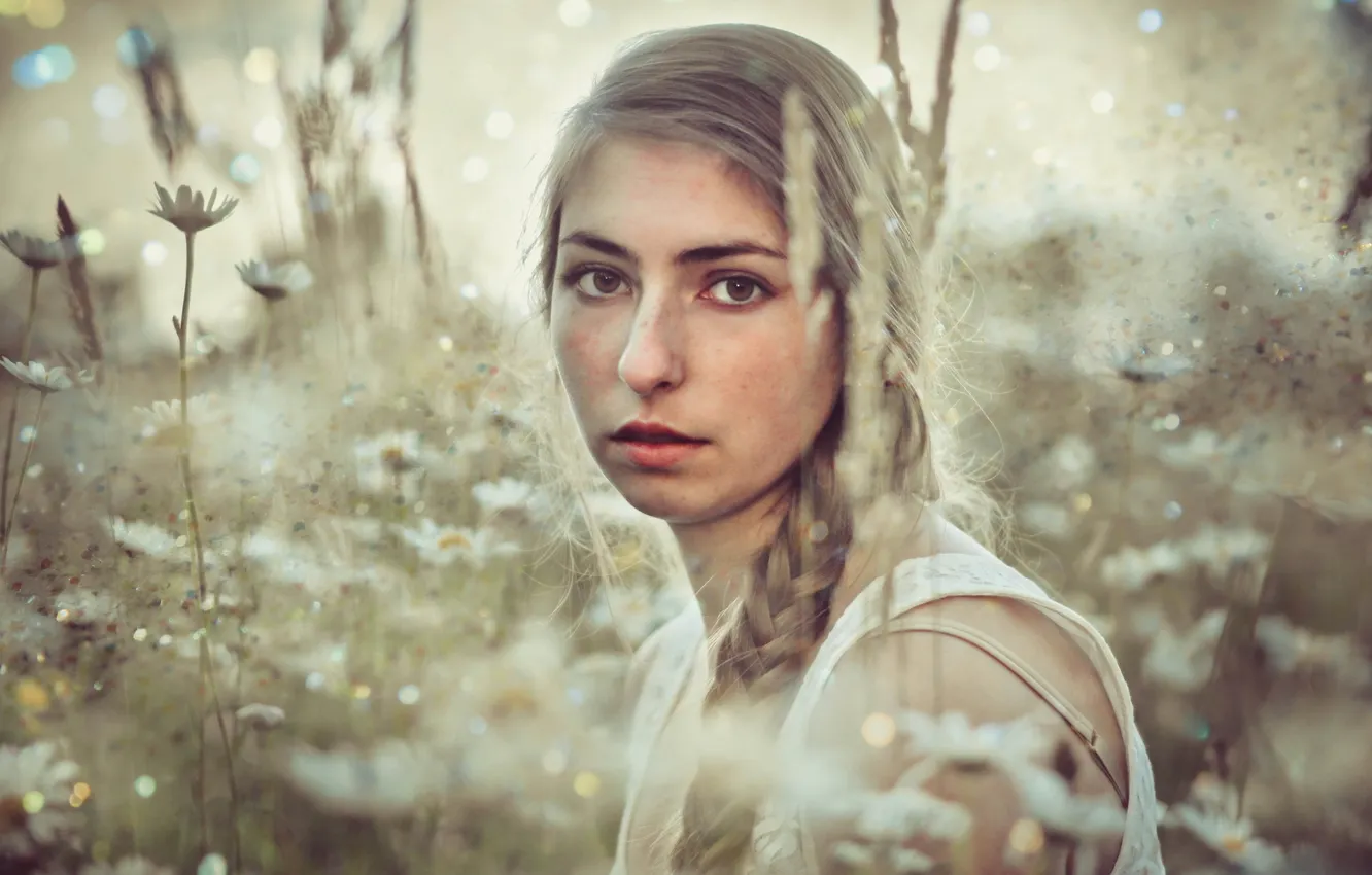 Photo wallpaper girl, nature, background, portrait, Evelien Yesterday