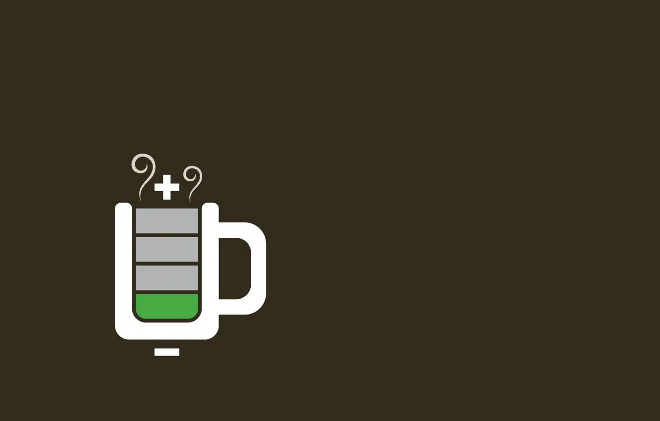 Photo wallpaper mug, battery, the battery level