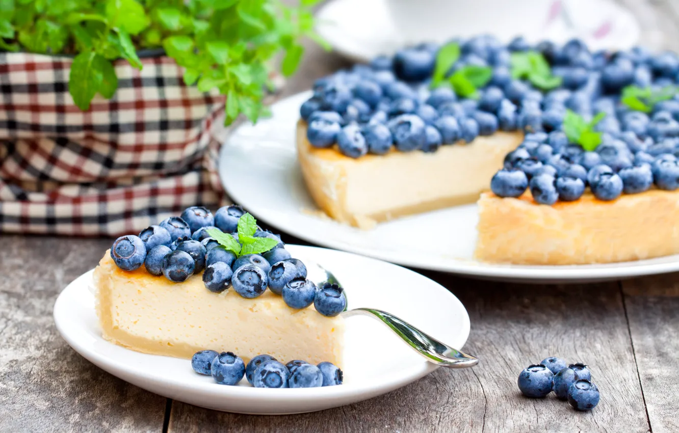 Photo wallpaper blueberries, pie, cakes, sweet