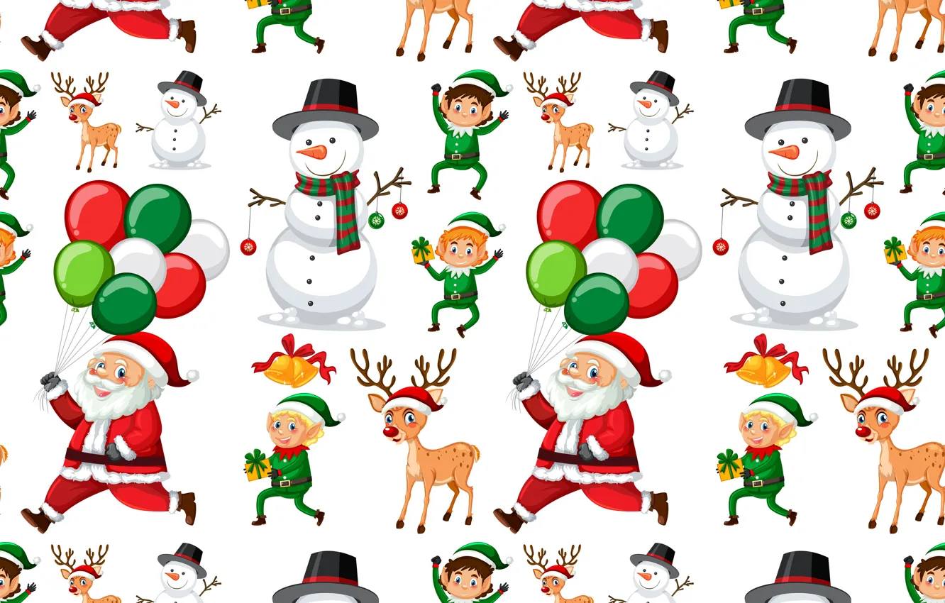 Photo wallpaper decoration, background, pattern, new year, Christmas, snowman, Christmas, background